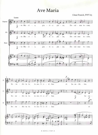 Franck Ave Maria SAB Orgel